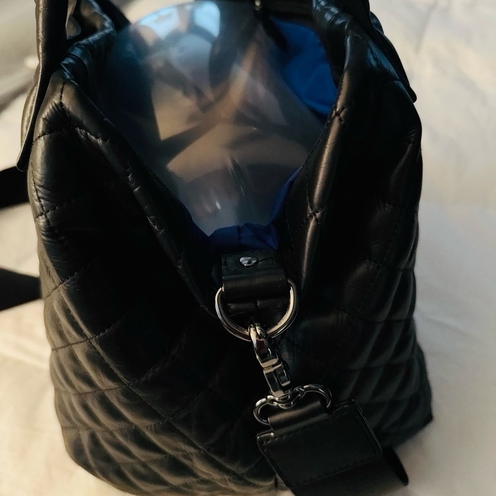 MZ Wallace Black Quilted LEATHER Medium Tote - Picture 9 of 9
